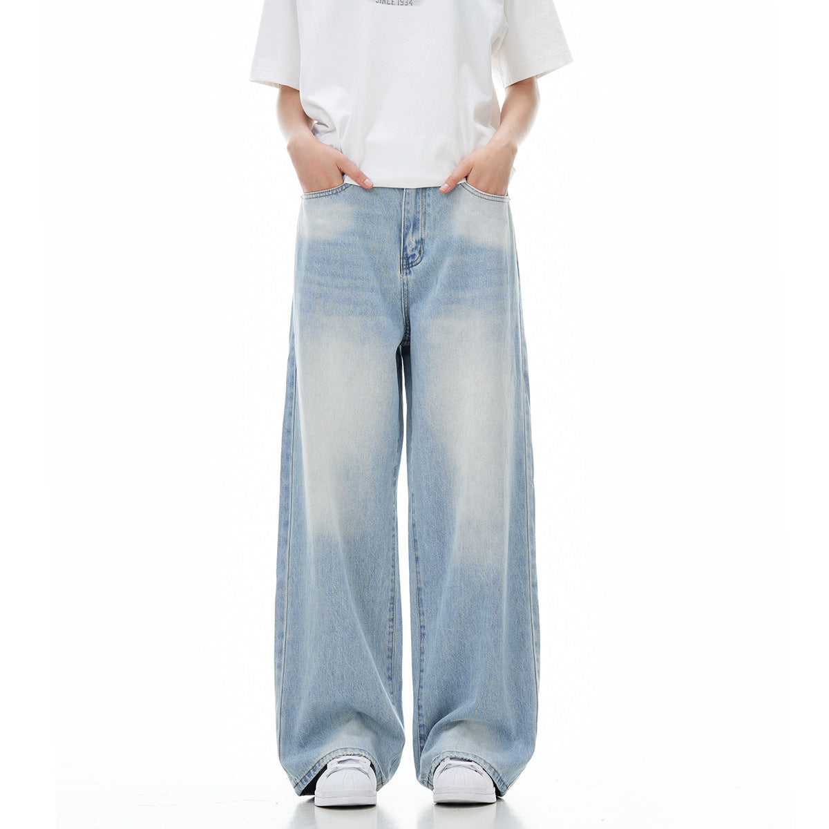 Retro Light Blue Summer Thin High Waist Aesthetic Jeans