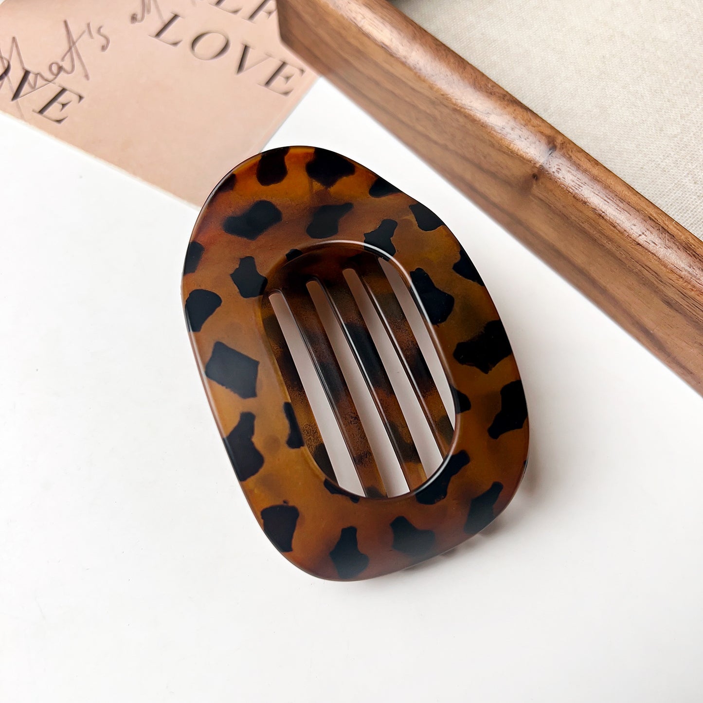 Flat Oval Barrettes Back Head Updo Hair Claw