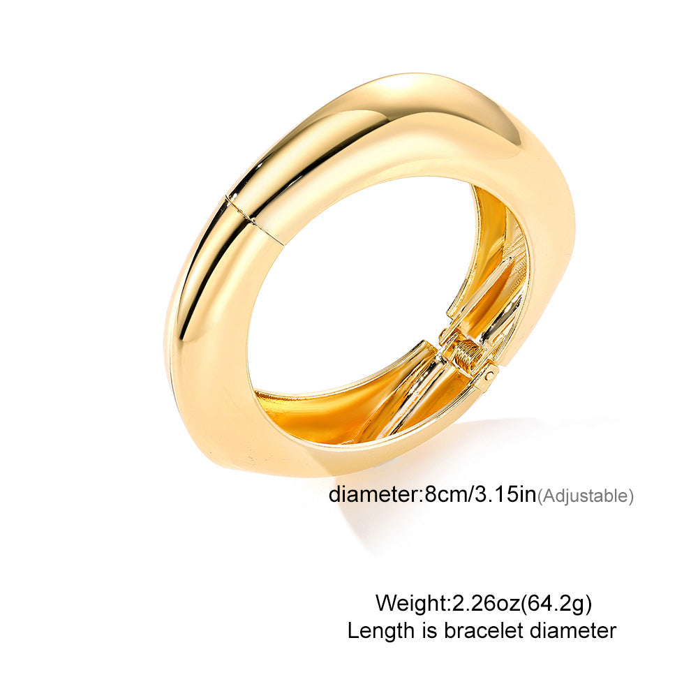 Exaggerated Metal Glossy Surface Bracelet For Women's