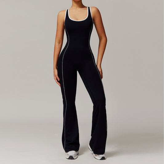 Seamline Sculpt Activewear Jumpsuit – Stretch, Style & Strength in One Piece Hollow Beauty Back Yoga Clothes Dance Sports Jumpsuit