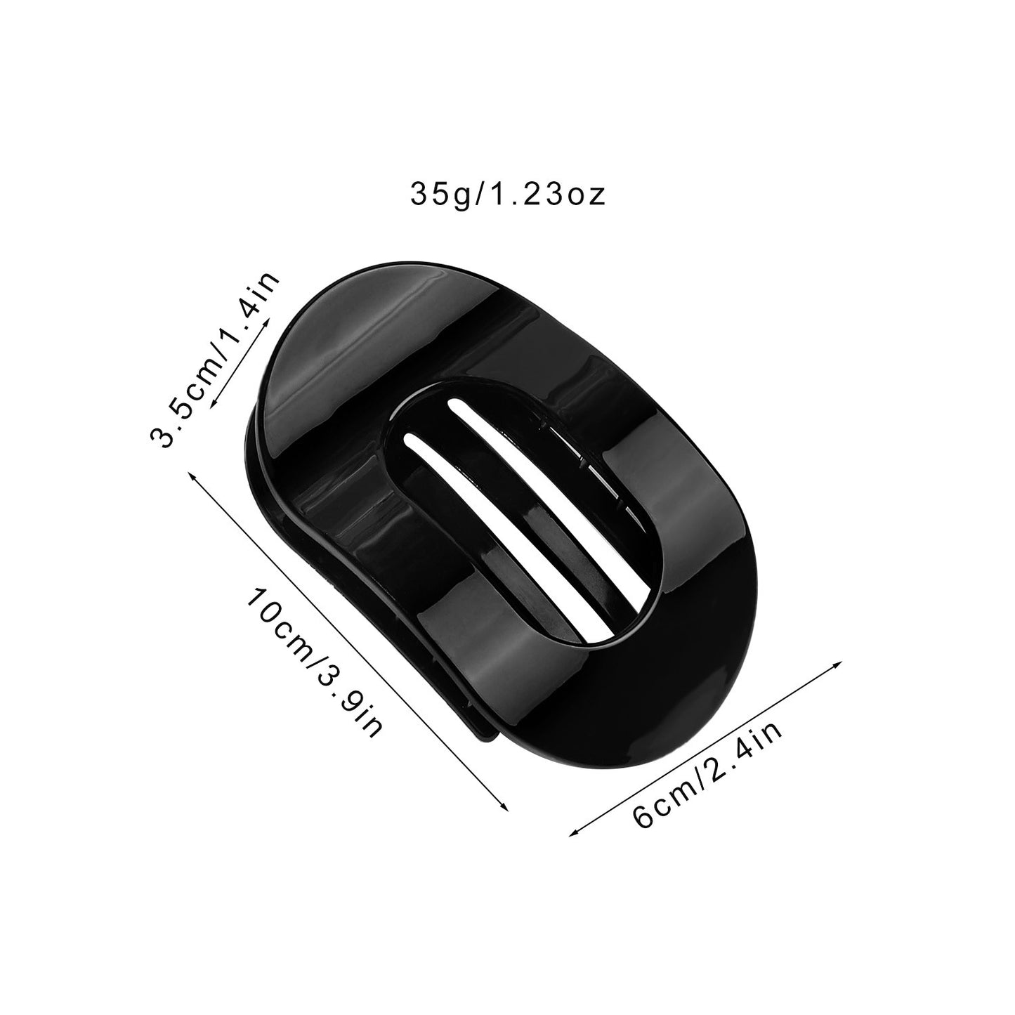 Flat Oval Barrettes Back Head Updo Hair Claw