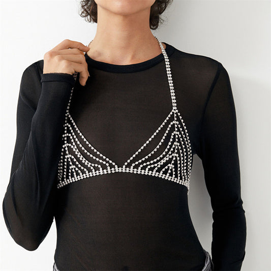 Rhinestone Body Chain Bra European And American Nightclubs Party Chest Necklace Accessories
