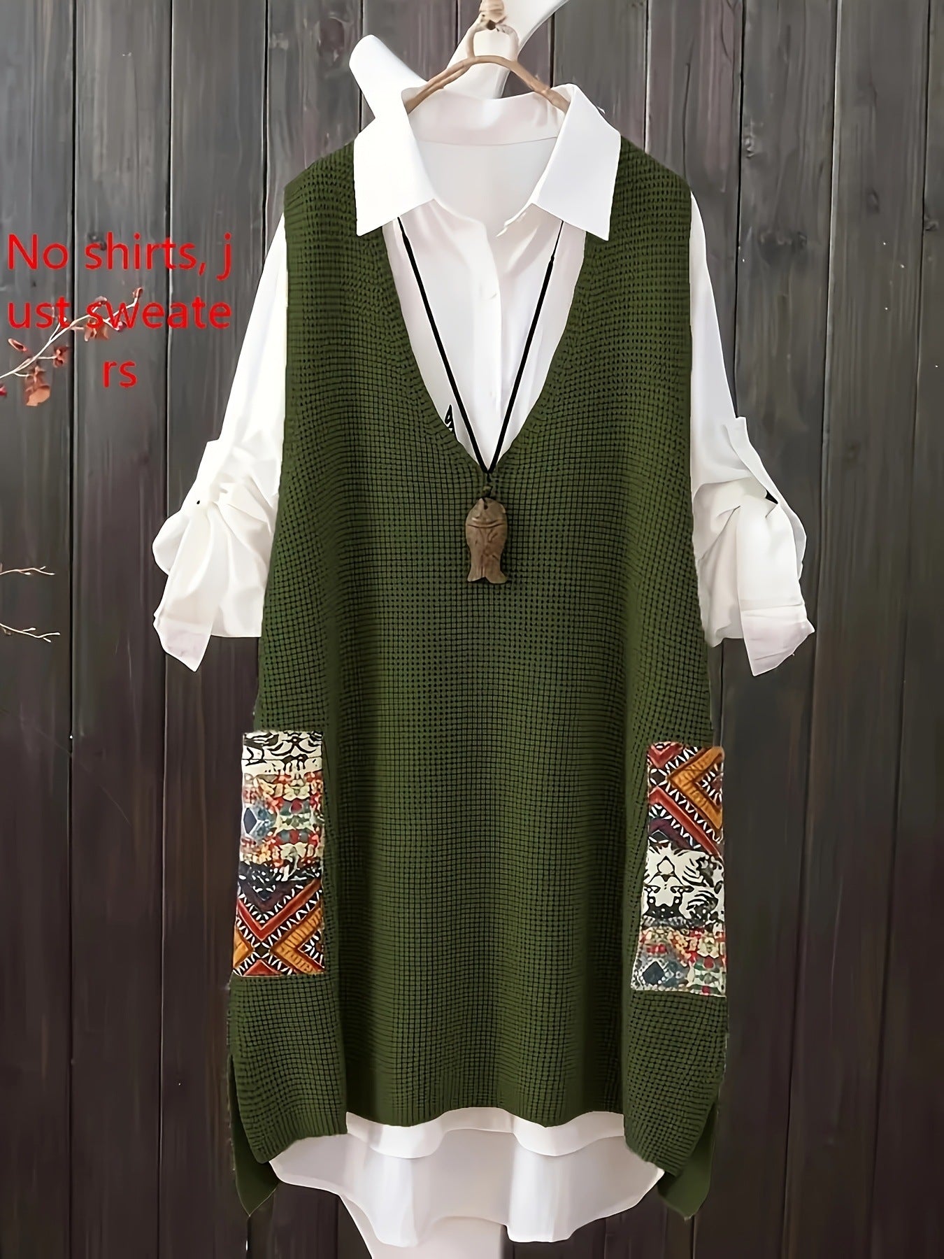 New Korean Knitted Vest Loose V-neck Top For Women's