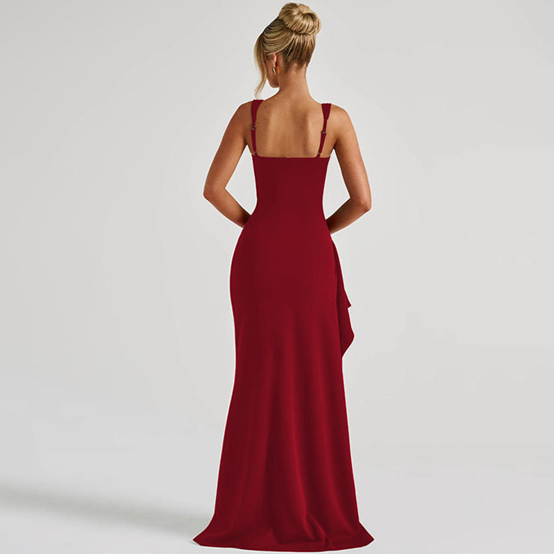 Sexy Slim Fit Fashion Personalized Women's Bodycon Sling High Slit Dress