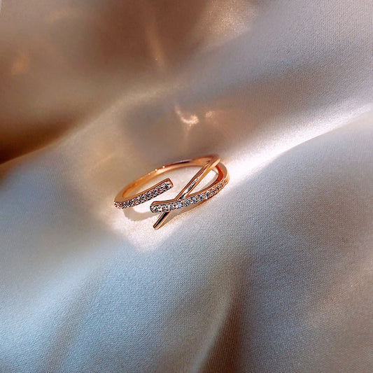Woven Twist Net Celebrity Ring Women