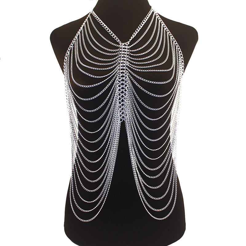Sexy Halter Style Multilayer Body Chain Jewelry Fringe Body Chains Bikini Necklaces Prom Clothing Accessory Necklaces