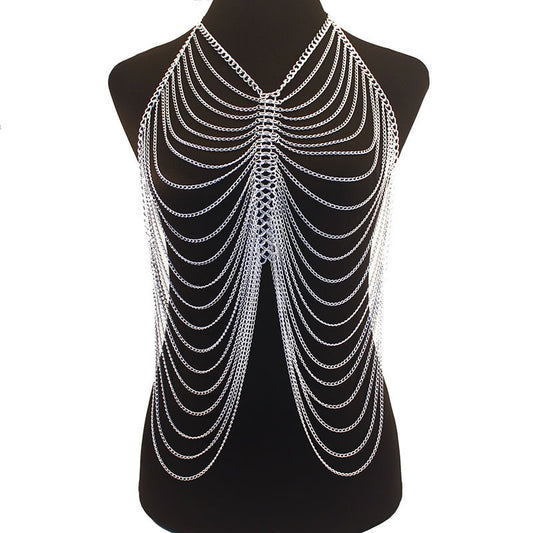 Sexy Halter Style Multilayer Body Chain Jewelry Fringe Body Chains Bikini Necklaces Prom Clothing Accessory Necklaces