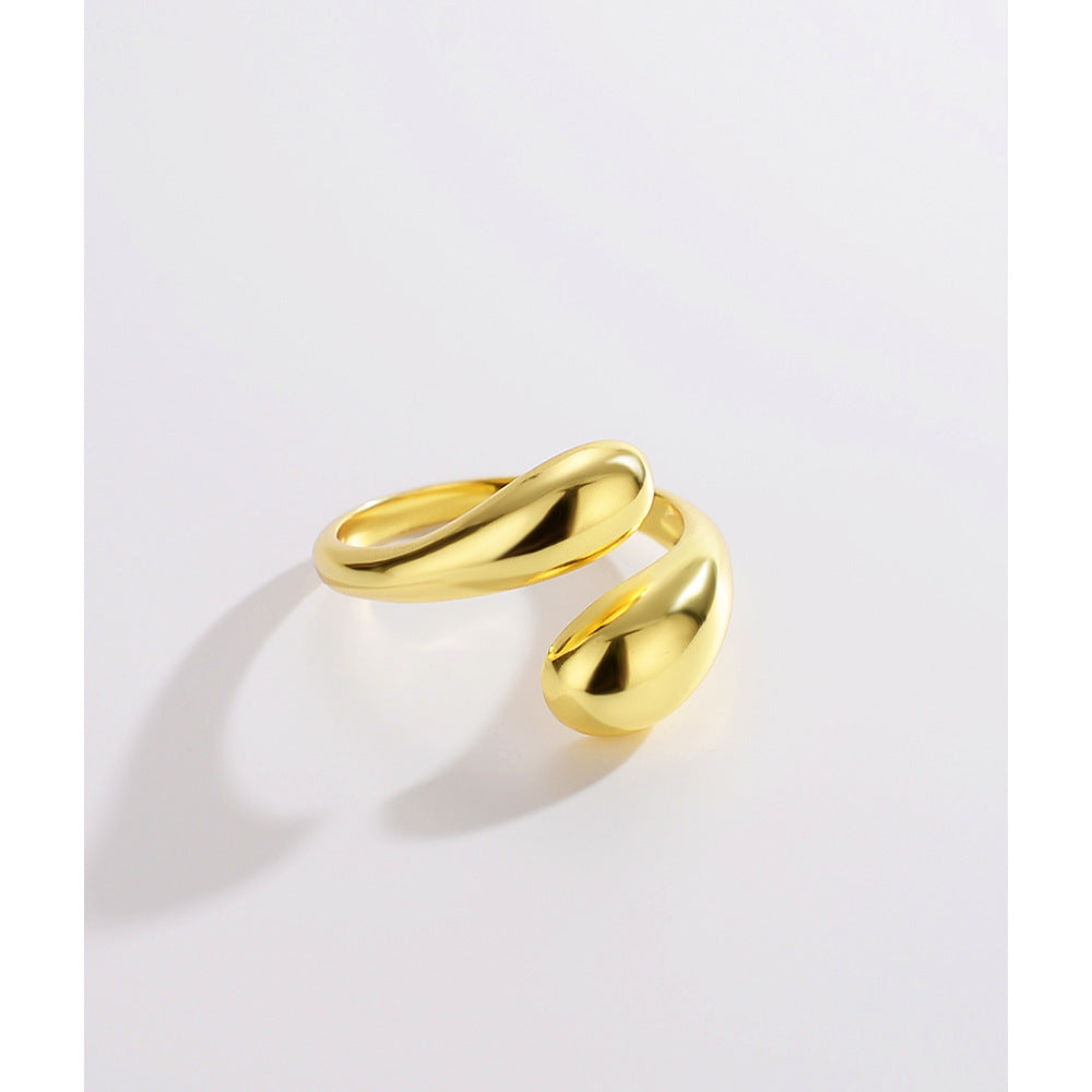 Elegant Twist Drop Ring | Contemporary Everyday Jewelry Cora Gold Ring