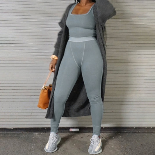 Sculpt & Slay Seamless Activewear Set – Bold Comfort, Fierce Fit Vest Pants Sports Yoga Suit Women