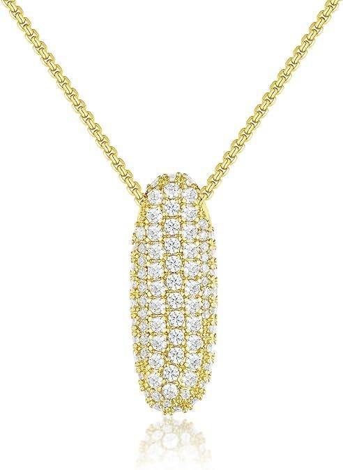 Custom Initial Necklace | Sparkle Alphabet Pendant Brass Zircon Balloon English Letter Necklace