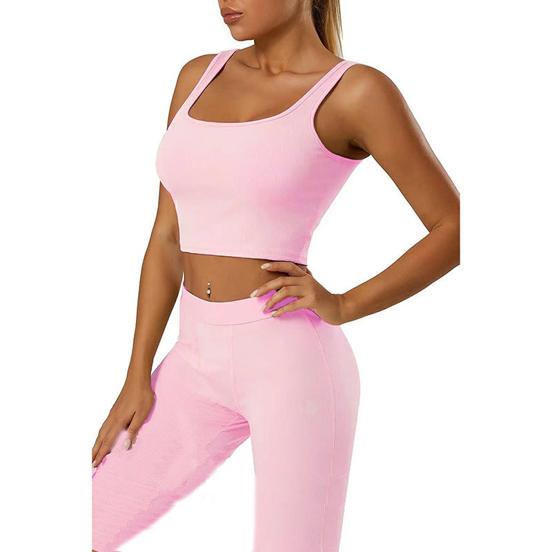 Sculpt & Slay Seamless Activewear Set – Bold Comfort, Fierce Fit Vest Pants Sports Yoga Suit Women