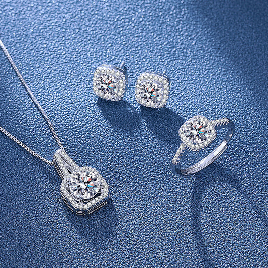 Elegant Radiance Jewelry Sets – Sparkle in Every Color  Blue Red Yellow Green Purple White Gemstone Zircon Necklace Suit