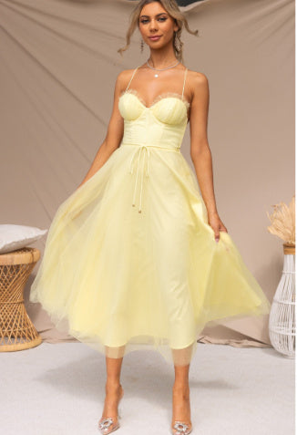 Temperament Camisole Mesh Party Evening Dress For Women's