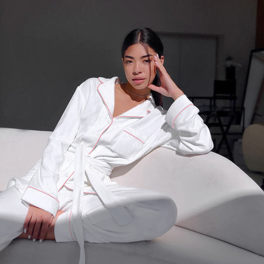 Comfortable & Smooth Silky Sleepwear Ensemble Women's Fashion French Pajamas