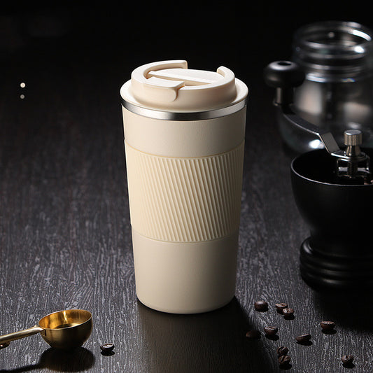 Portable Thermal Tumbler with Non-Slip Grip Coffee Mug Insulation Mug Ceramic Liner Portable Student Simple