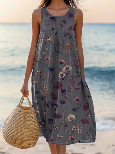 Polyester Short-sleeve One-piece Dress For Women