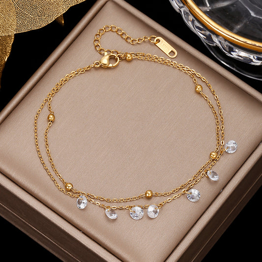 Dainty Gold Anklets Collection - Stainless Steel & Charm Designs European And American Style Summer Beach Sexy Foot Accessories