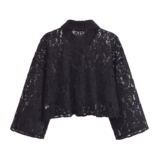 Fashion Personalized Lace Short Shirt With Pant