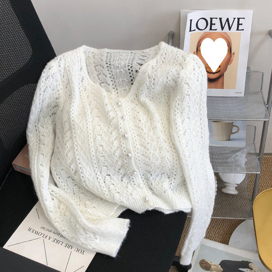 Fashionable Soft Glutinous Mohair Knitted Sweater