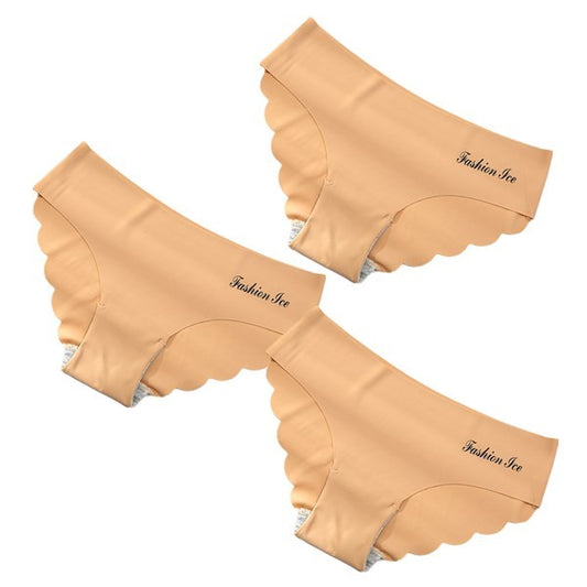 Seamless Scalloped Edge Panties - No Show Briefs for Women Panties For Women Seamless Panty Set Solid Invisible
