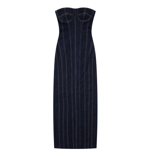 European And American Style Denim Bodycon Dress For Women's
