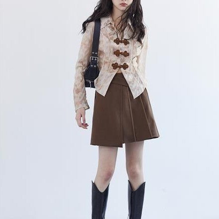Slim-fit Top With Special-interest Design Buckle
