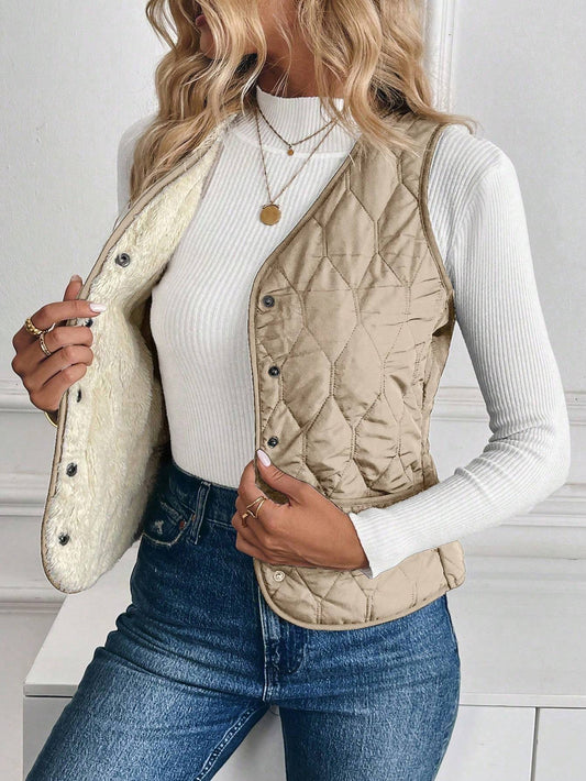 Plush Lining Padded Top Vest Winter Clothes Acket