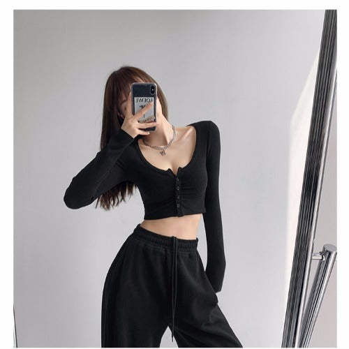 European And American Short Crop Bottoming Shirt