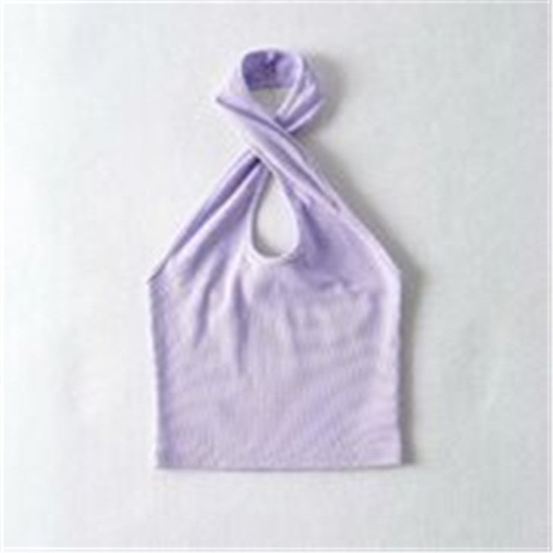 Hollow Hanging Neck Thread Slim Slimming Vest