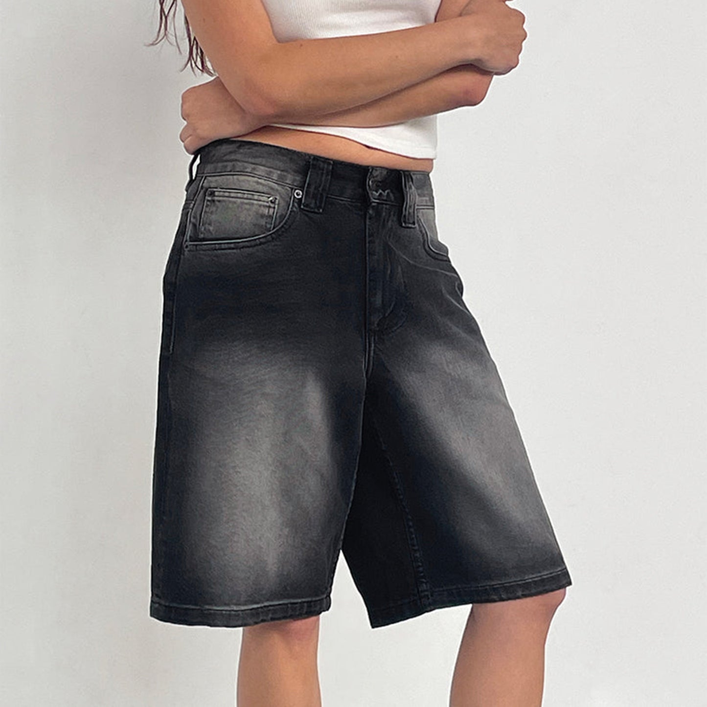 American Denim Shorts Bullet-free Fitted Figure Flattering Women's Pants