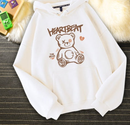 Playful Graphic Hoodie - Multi-Color Options Women's Loose Korean Style Niche Spring Top