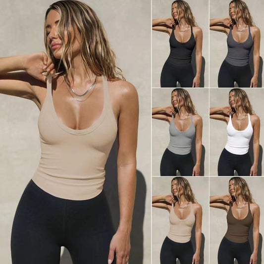 Comfort Fit High Neck Ribbed Bodycon Top Spring Knitted Vest Sexy Slim Top Women's Clothing