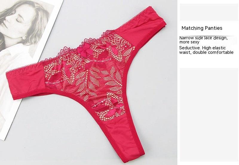 Lace Bra & Thong Set - Elegant Underwired Lingerie Push Up Underwear For Women Lace Bra Set