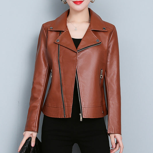 Leather Jacket Versatile Short Coat For Women