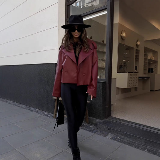 Fashion Design Retro Leather Jacket For  Women's