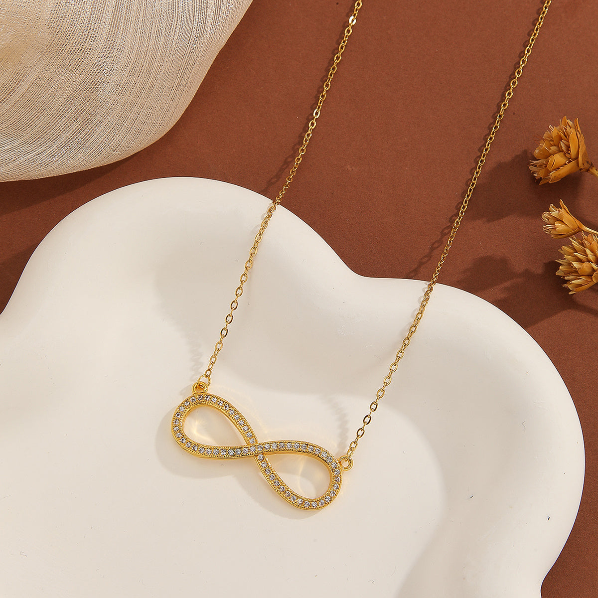 Sparkling Crystal Infinity Pendant Necklace | Gift for Her