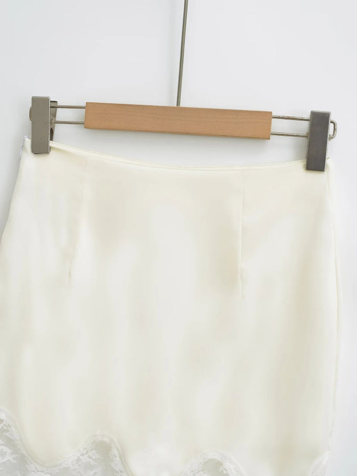 Lace Skirt Simple Sheath Short Skirt For Women's