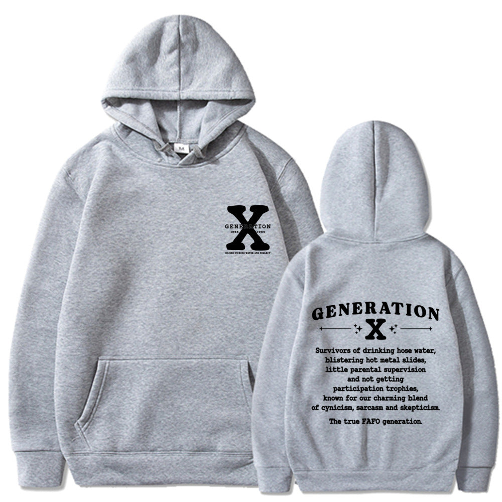 Elegant Print Loose Hoodie For Women
