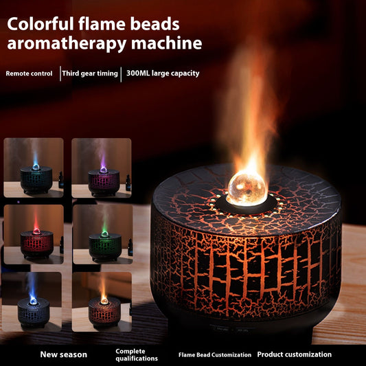 Colorful Simulation Flame Beads Aroma Diffuser Air Humidifier Aesthetic Air Purifier
