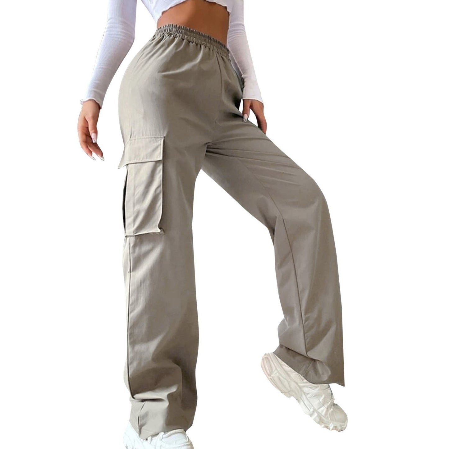 Urban Flex Cargo Pants – Bold Colors, Bigger Moves No Belt Pants High Waist Season Wide Leg Pants Straight Loose Temperament Commuter Pants