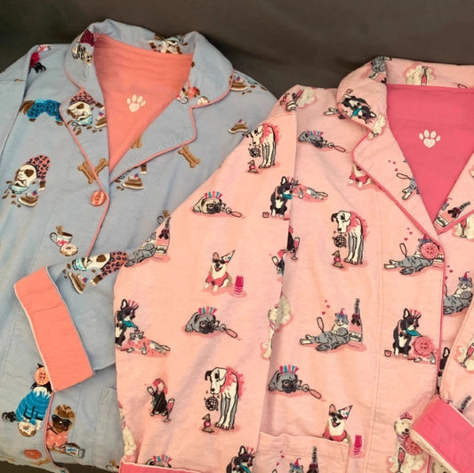 Soft Cotton Blend Dog Lover's Pajama Set Women's Korean-style Cartoon Printed Pajamas
