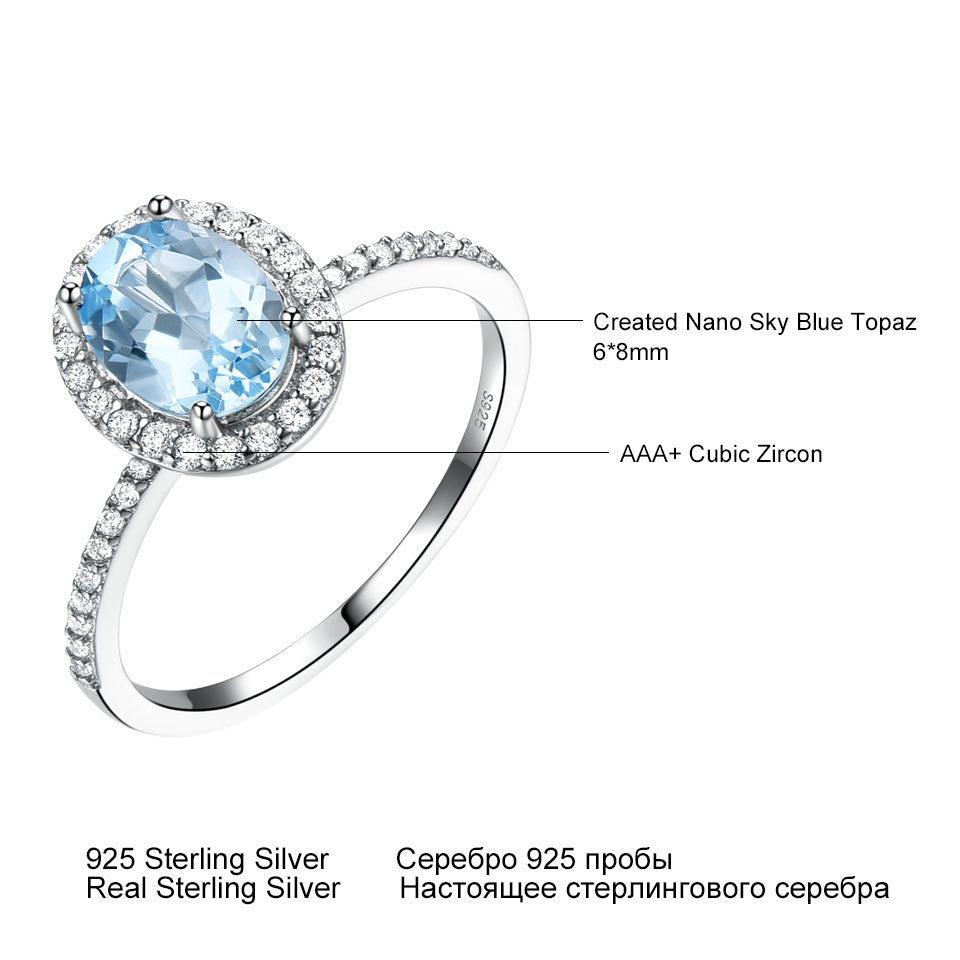 Oval Cut Gemstone Halo Ring with Pave Sterling Silver Band Classic  Morganite Ring Female Jewelry
