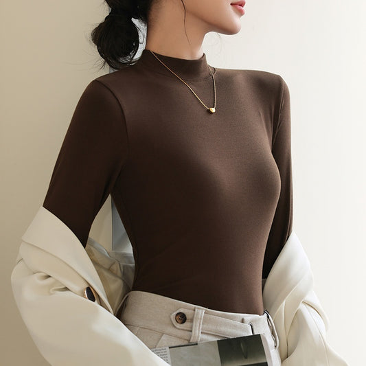 Half Turtleneck Bottoming T-Shirt Women's Autumn And Winter New Western Style