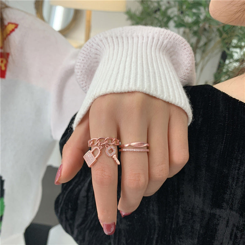 Woven Twist Net Celebrity Ring Women