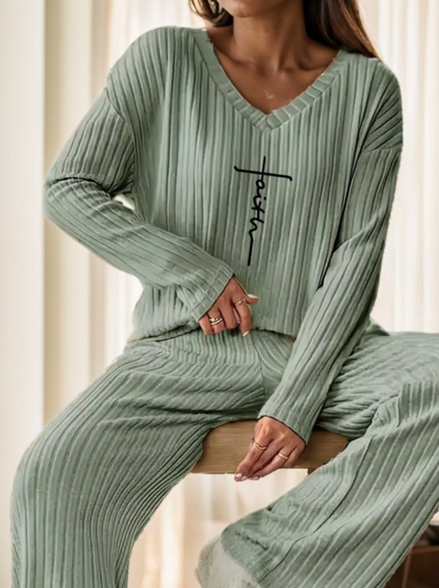 Polyester Sweatshirt Casual Set Night Dress For Women