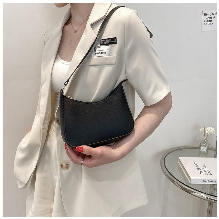 Elegant Faux Leather Small Shoulder Bag | Versatile & Compact Retro Portable Shoulder Underarm Bag Handbag